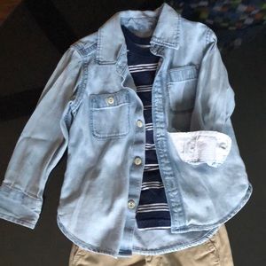 Boys gap,convertible pants and chambray button up
